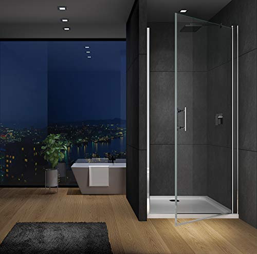 IMPTS Pendeltür 80cm Duschtür Nischentür Dusche Nische Schwingtür Duschkabine Duschwand Glas 6mm NANO Glas 195cm