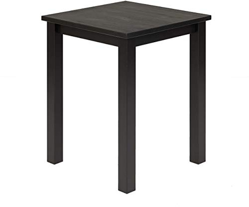 hagge home Skandinavisch Holz Beistelltisch Nachttisch Couchtisch Sofatisch Konsolentisch Kaffeetisch Holztisch Wohnzimmertisch Schlafzimmertisch 45x45 cm Höhe 55 cm, Schwarz