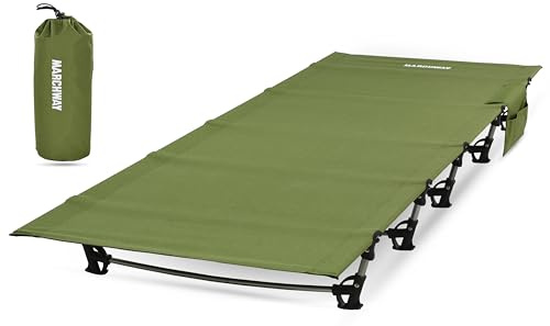 MARCHWAY Ultralight Folding Tent Camping Cot Bed, Portable Compact for Outdoor Travel, Base Camp, Hiking, Mountaineering, Lightweight Backpacking (Army Green)