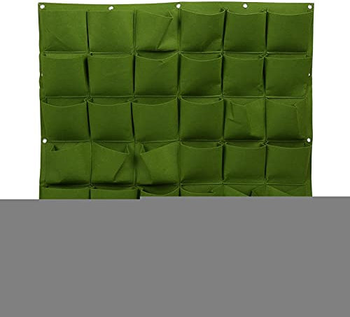36 Taschen Pflanztasche, Outdoor Vertikale Begrünung Blume Hängende Wand Gartenpflanze Wachsen Filztaschen (39,4 * 39,4 Zoll)(Grün)