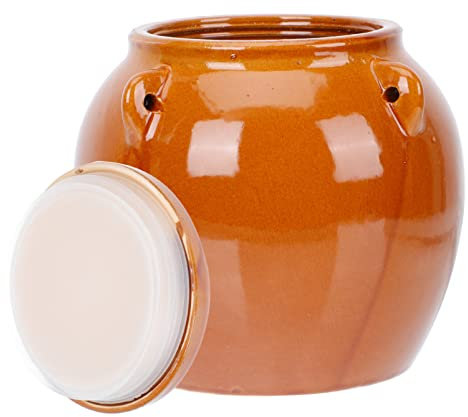 YARNOW Pot En CéRamique Pickle Avec Couvercle ÉTanche RéCipient Alimentaire Pour Cornichons Et Aliments SéChéS Conteneur De Stockage Compact Pour Cuisine 5 Pouces