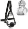 BDSMJOY Silikon Mundknebel metall Nasenhaken mit verstellbar Fesselgurte, Kopf Geschirr mit groß Fetisch Gag Ball, Bondage Flirtspiel erotik Sexspielzeug Sextoy für Fetisch,Frauen und Männer (Schwarz)
