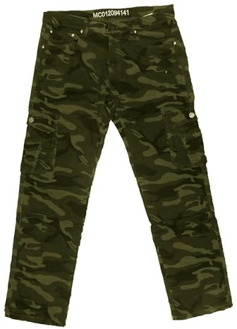 Fantasy Pantalone Mimetico Militare Uomo,Caldo Cotone Interno Felpato,Tasche,Inverno Caccia Cacciatore (42 56 IT Uomo, Verde Scuro)