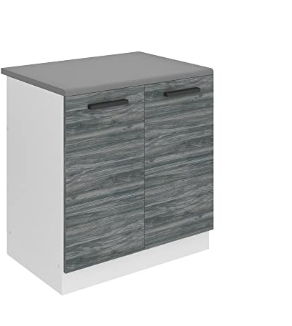Belini Spülenschrank SDZ 80 cm, mit Arbeitsplatte, Glamour Wood | Unterschrank Küche, Spülenunterschrank, Küchenunterschrank Breite, mit 2 Türen