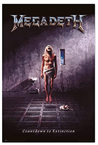 Grupo Erik Heavy Metal Poster - Megadeth Countdown To Extinction Poster - Deko Wohnzimmer oder Deko Schlafzimmer - Zimmer Deko - Größe : 61 x 91, 5 cm - Rock Fanartikel - Offizielle Lizenz