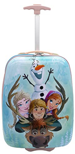 Undercover - Polycarbonat Trolley - Disney Frozen - 16 Inch - mit Spanngurten und Reißverschlussfach - Teleskopstange - leicht und robust - für Kinder
