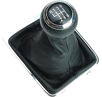 Newtown2700-parts Schaltknauf Schaltmanschette Rahmen kompatibel für VW Passat 3C B6 6 Gang Chrom