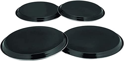 Nobel Set of 4 Stainless Steel Hob Covers, Electric,Gas Hobs Oven Protector, for Kitchen Heat-Resistant, Cooker Protection, Silver (Black)