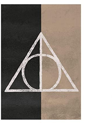 Harry Potter - bedruckt, Deathly Hallows (40 cm x 30 cm) (Braun/Schwarz/Weiß)