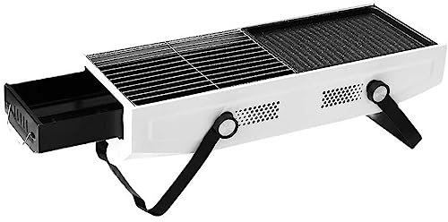 Portable folding charcoal grill, frying and cooking, easy to clean, suitable for 3 to 7 people outdoor picnic use (B)