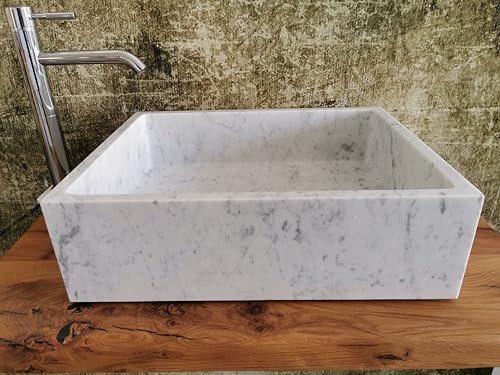 Lavabo Carrara Premium Quality Misura 50x40x15cm FOTO REALI DEL LAVANDINO,lavabo da appoggio,lavabo in carrara,bagno in carrara,lavabo moderno in marmo carrara,lavabo di design
