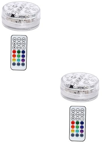 POPETPOP 2sätze Submersible Lampe Mit Fernbedienung wasserdichte Unterwasserbeleuchtung Für Pool Teich Und Aquarium Dimmbar Flexible Nutzung Magnet-saugnapf Tasten Steuerung