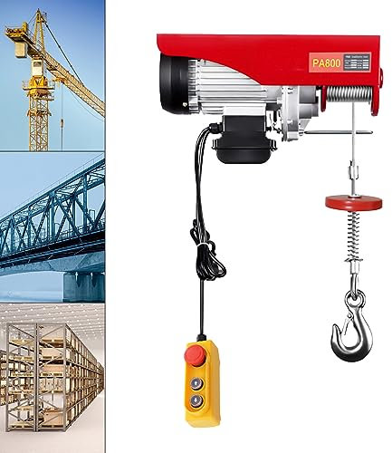 Shiyinge Palan électrique - Grue - Hub - Treuil avec interrupteur d'arrêt d'urgence - Télécommande - Treuil électrique - Palan à chaîne pour garages d'atelier - 220 V - 400 kg jusqu'à 800 kg