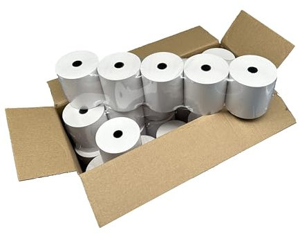 50 Stück Kassenrollen 80mm x 80m x 12mm, passend für Epson, Bixolon, Metapace, SNBC, Orderman, Sewoo, Star, Citizen - Thermorollen, BPA frei,