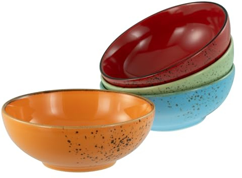 Creatable, 22873, Serie Nature Collection Mediterran, 4-teiliges Geschirrset für 4 Personen, Smoothie Bowl aus Steinzeug, spülmaschinen- und mikrowellengeeignet, Qualitätsproduktion