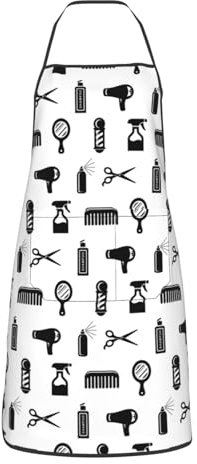 Bistroschürze Friseur Design Baumwoll-Schürze Lustigem Grillschürze Lustige Arbeitsschürze 52X72Cm Für Cafe, Chefkoch, Grillparty