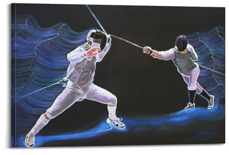 qiyan Cooles Sport-Poster, Fechten, Wettbewerb, dekoratives Gemälde, Leinwand, Wandposter und Kunstdruck, moderne Familienschlafzimmer-Dekoration, Poster, 30 x 45 cm