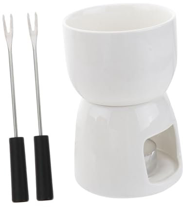 KICHOUSE Fondue Candle Ceramic Fondue Pot Butter Warmer Pot Home Hot for Chocolate Melts