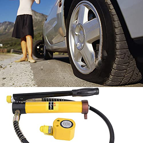 Gato Hidráulico 10T, Bomba Hidráulica Manual, Separada para Fácil Transporte, Herramienta de Elevación con de Acero, con Bomba de Largo, para Reparaciones de Automóviles,