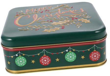 Garneck Scatola Di Latta Natalizia Scatola Per Biscotti e Caramelle Contenitore Con Coperchio Facile Da Usare Per Regali Di Natale e Conservazione Dolci