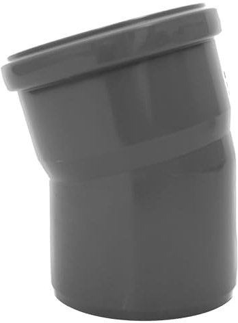 HT arco DN 110/15° grigio PP plastica | con guarnizione | guarnizione in gomma | installazione acque reflue | sistema di tubi di fognatura | completo sistema HT
