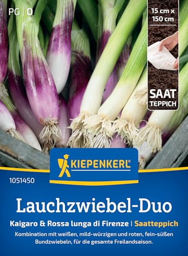 Kiepenkerl Lauchzwiebeln-Duosamen Kaigaro 1051450, Rossa Lunga Di Firenze | Gemüsesamen für eine Kombination aus Bundzwiebeln, Saatteppich
