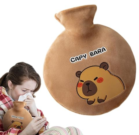 Cartoon Water Bag Warmer, Hands Feet Warming Bottle, Winter Heat Bag | Hot Water Bottle for Kids, Leak-Proof Hot Water Bag, Animal-Themed Hot Bottle, Plush Heat Bag
