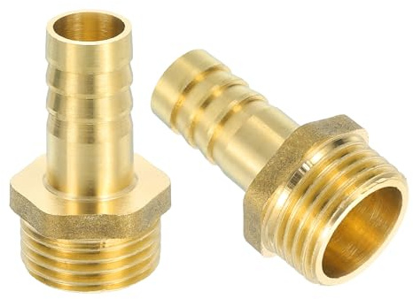 QUARKZMAN Raccordi per Tubo in Ottone 1/2 Barb x G 1/2 Maschio 4 Pezzi | Raccordi Ottone Adattatore con Nastro per Collegare Tubi Dispositivi Meccanici Attrezzature Idrauliche