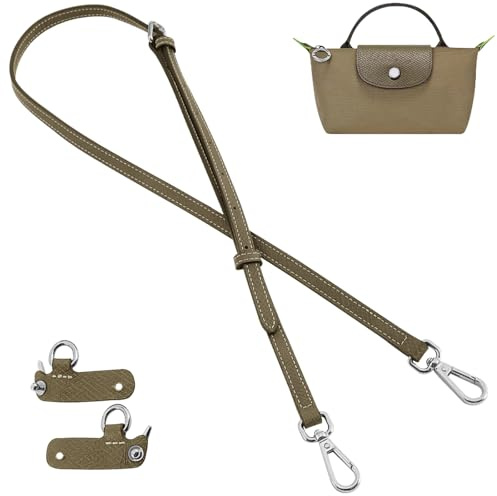jiesinlov Rindsleder Taschen Riemen Umrüstsatz Ersatz verstellbaren Crossbody Schultergurt für Le Pliage XS Mini Pouch Pochette mit Henkel Green Artischocke(Neue-Artischocken)