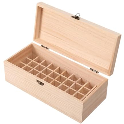 Aufbewahrungsregal aus Holz für ätherische Öle, 40 Fächer, Kosmetik-Organizer mit staubdichtem Deckel