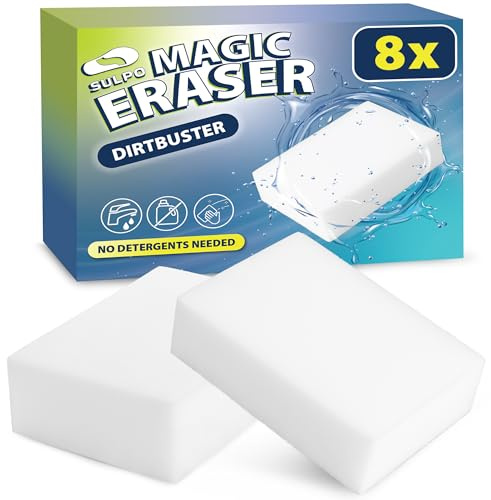 SULPO Smutsradergummi svamp för skor och hushåll – magisk svamp Magic Eraser – suddgummi för fläckar och smuts borttagning 8 stycken