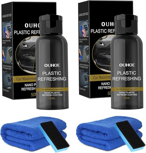 AUEJACKY 2pcs Cura plastica auto, Rimozione graffi plastica auto (B)