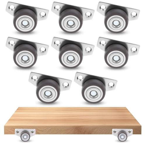 ElevateTech Lenkrollen für Möbel Möbelrollen Mini-Lenkrollen flache Mini-Lenkrollen aus Edelstahl geeignet Büro Küchenmöbel Tische Schubladen Wagen Schränke (8)