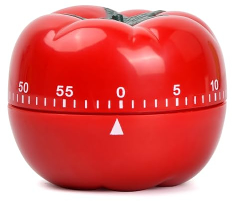 Kurzzeitwecker Küche, Tomate Timer, Mechanischer Küchentimer, Pomodoro Timer 60 Minute Timing zum Lernen, Spielen, Timers Digital für Küche, Kochen, Backen
