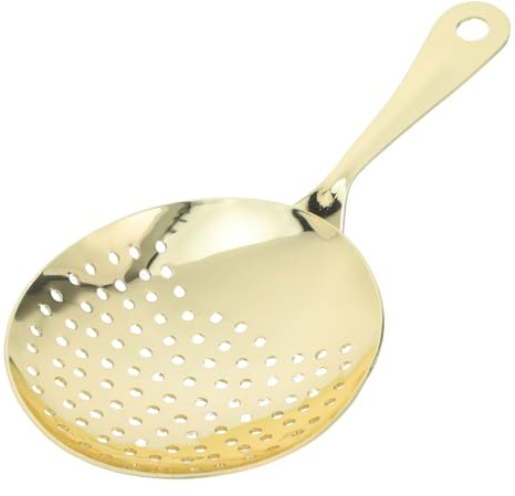 TOVINANNA Colino Cocktail in Acciaio Inossidabile con Fini Filtro Barware Ergonomico per Baristi e Mixologist Strainer Dorato per Party e Preparazione Cocktail
