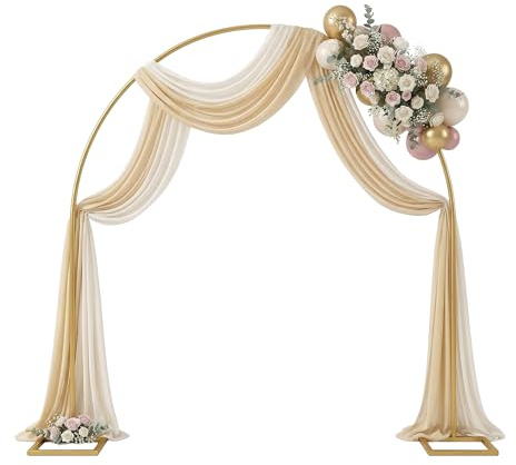 Relaxdays Luftballon Bogen, Metall, Hochzeit, Geburtstag, Verlobung, HxB: 230x230 cm, Blumen, Ballons, Traubogen, Gold