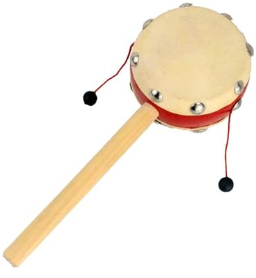 Tambour à hochets - Hochet à main | Tambour à hochets chinois, jouet à hochets | Tambours à hochets de style chinois, tambours à hochets musicaux en bois, tambours à hochets en bois