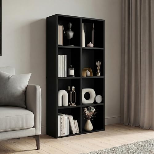 Vida Designs Aufbewahrungseinheit mit 8 Würfeln, schwarz, Holzregal, Ausstellungsschrank, Büro, Wohnzimmer, Möbel