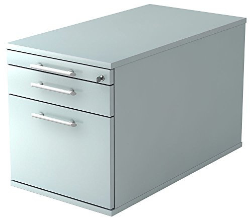 Rollcontainer TC mit 1 Schublade & 1 Hängeregister, 42,8 x 80 x 51,2 cm, Grau, Relinggriff