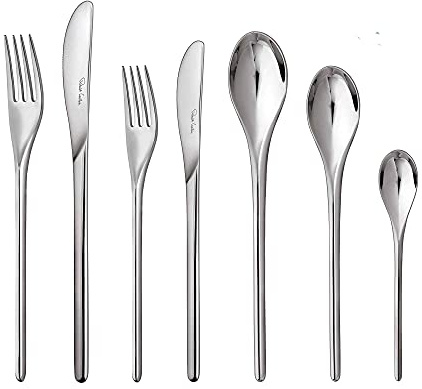 Robert Welch Bud Bright, 56 Piece Cutlery Set for 8 People. Made from Stainless Steel. Dishwasher Safe.