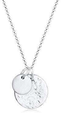 Elli Halskette Damen Plättchen Geo Organic Look in 925 Sterling Silber