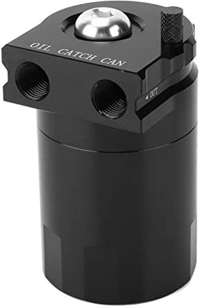 Öl-Wasserfilter, temperaturbeständiger Billet + Aluminium-Korrosionsschutz-Ölabscheider, tragbar, wiederverwendbar für Automotor(Schwarz)