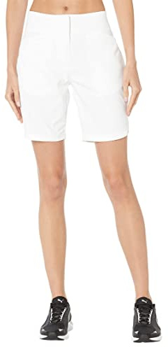 PUMA Bermuda Short Pantalones Cortos de Golf, Blanco Brillante, M para Mujer