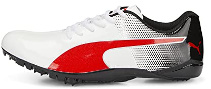 PUMA Unisex Adults' Sport Shoes EVOSPEED PREP SPRINT 3 Track & Field Shoes, PUMA WHITE-PUMA BLACK-PUMA RED, 44.5