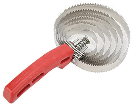 Zerodis Kuhstriegel, Pferdestriegel aus Edelstahl, Pferdebürste Zum Häuten mit Soft-Touch-Griff, 6 Umdrehungen, Zwei Wendbare Seiten, für Pferde, Schafe, Katzen, Hunde