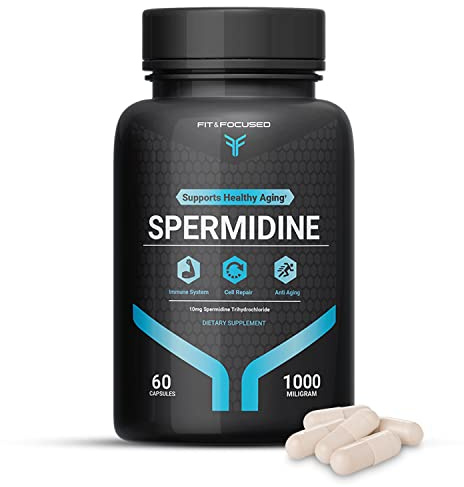 Fit & Focused Spermidine Wheat Germ Extract - Spermidine Supplements (10mg of 99% Concentrated Spermidine, 1000mg Equivalent of Organic Fermented Wheat Germ Oil), 60 Capsules