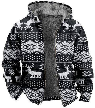 KONG JIMFAN Jacke Herren Teddyfleece Jacke Herren Crossfield Jacke Herren Thermojacke Brautjacke Winter Herren Blazer Strickpullover Herren Regenhut Herren Männerjacken Winter(Black,L)