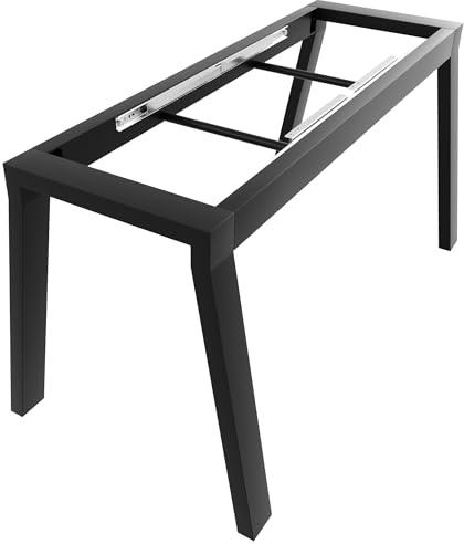 MetaloPro utdragbar bordsram, 140 x 70 x 72 cm, stabil och robust, för utdragbart matbord, bord, matsal, utdragbart bord, bordsben, ram, bordsfötter, vardagsrumsbord, köksbord, utdragbart