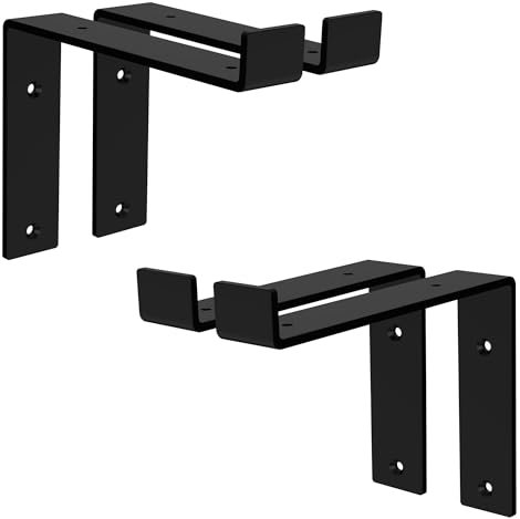 ML-Design 4 Stück Regalhalterung 20x4x14,5 cm, Schwarz, Metall, 8 Zoll Regalhalterungen, Industrielle Regalwinkel, Regalträger für Wandmontage, 90 Grad Wandhalterung, L-Form Wandregal, inkl. Schrauben