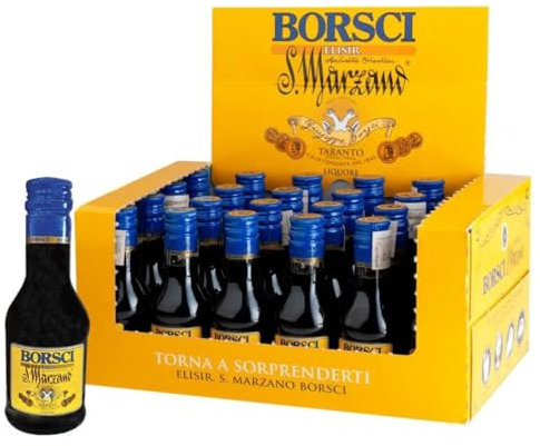 Borsci San Marzano Elisir Mignon - Bottiglia Vetro 30ml Box Espositore da 24 Pezzi